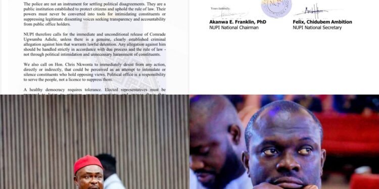 NUPI Demands Release of Ugwumba, Accuses Nkwonta of Using Police to Silence Critics